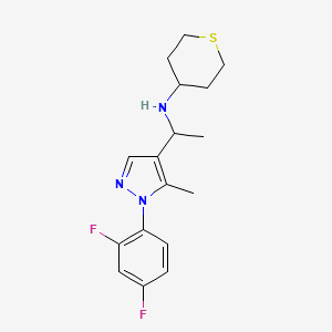 N-{1-[1-(2,4-difluorophenyl)-5-methyl-1H-pyrazol-4-yl]ethyl}tetrahydro-2H-thiopyran-4-amine