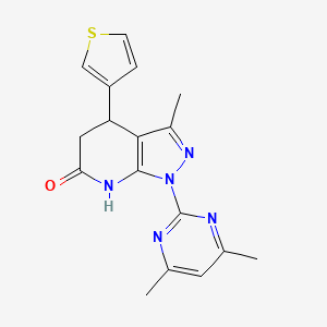 1-(4,6-Dimethylpyrimidin-2-YL)-3-methyl-4-(thiophen-3-YL)-1H,4H,5H,6H,7H-pyrazolo[3,4-B]pyridin-6-one