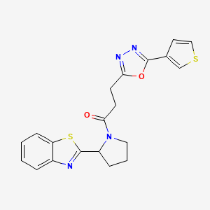 2-(1-{3-[5-(3-thienyl)-1,3,4-oxadiazol-2-yl]propanoyl}-2-pyrrolidinyl)-1,3-benzothiazole