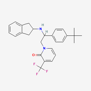 molecular formula C27H29F3N2O B610038 1-[2-(4-Tert-butylphenyl)-2-(indan-2-ylamino)ethyl]-3-(trifluoromethyl)pyridin-2-one CAS No. 1207481-21-7