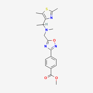 molecular formula C19H22N4O3S B6100398 methyl 4-(5-{[[1-(2,5-dimethyl-1,3-thiazol-4-yl)ethyl](methyl)amino]methyl}-1,2,4-oxadiazol-3-yl)benzoate 