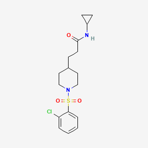 3-{1-[(2-chlorophenyl)sulfonyl]-4-piperidinyl}-N-cyclopropylpropanamide