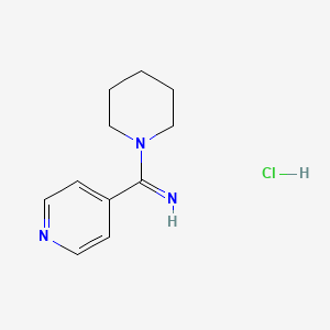 molecular formula C11H16ClN3 B6100426 1-(1-piperidinyl)-1-(4-pyridinyl)methanimine hydrochloride 