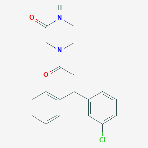 4-[3-(3-chlorophenyl)-3-phenylpropanoyl]-2-piperazinone