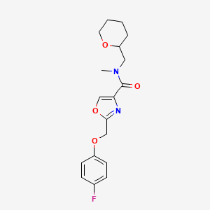 2-[(4-fluorophenoxy)methyl]-N-methyl-N-(tetrahydro-2H-pyran-2-ylmethyl)-1,3-oxazole-4-carboxamide