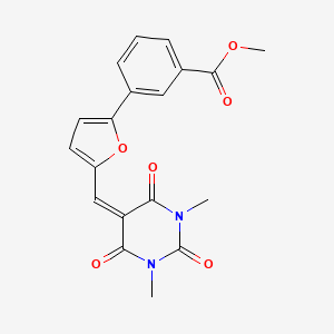 methyl 3-{5-[(1,3-dimethyl-2,4,6-trioxotetrahydro-5(2H)-pyrimidinylidene)methyl]-2-furyl}benzoate