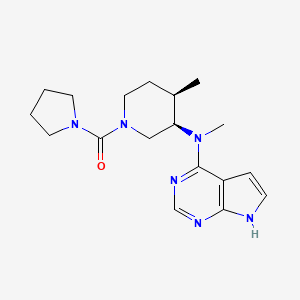 molecular formula C18H26N6O B610060 {(3r,4r)-4-Methyl-3-[methyl(7h-Pyrrolo[2,3-D]pyrimidin-4-Yl)amino]piperidin-1-Yl}(Pyrrolidin-1-Yl)methanone CAS No. 1262832-74-5