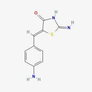 molecular formula C10H9N3OS B610068 (5Z)-5-[(4-氨基苯基)亚甲基]-2-亚氨基-1,3-噻唑烷-4-酮 CAS No. 1310744-67-2