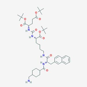 ditert-butyl (2S)-2-[[(2S)-6-[[(2S)-2-[[4-(aminomethyl)cyclohexanecarbonyl]amino]-3-naphthalen-2-ylpropanoyl]amino]-1-[(2-methylpropan-2-yl)oxy]-1-oxohexan-2-yl]carbamoylamino]pentanedioate
