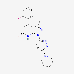 4-(2-fluorophenyl)-3-methyl-1-[6-(1-piperidinyl)-3-pyridazinyl]-1,4,5,7-tetrahydro-6H-pyrazolo[3,4-b]pyridin-6-one