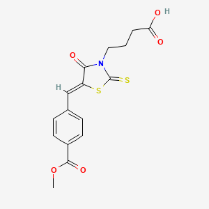 4-[3-(3-Carboxy-propyl)-4-oxo-2-thioxo-thiazolidin-5-ylidenemethyl]-benzoic acid