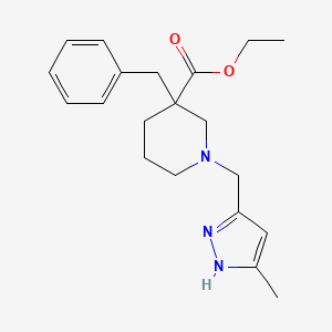 ethyl 3-benzyl-1-[(5-methyl-1H-pyrazol-3-yl)methyl]piperidine-3-carboxylate