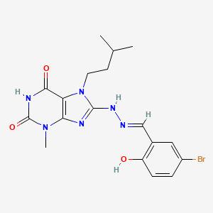 5-bromo-2-hydroxybenzaldehyde [3-methyl-7-(3-methylbutyl)-2,6-dioxo-2,3,6,7-tetrahydro-1H-purin-8-yl]hydrazone