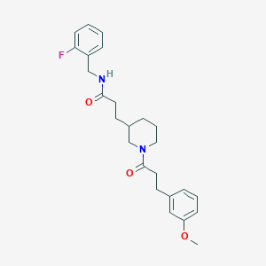 N-(2-fluorobenzyl)-3-{1-[3-(3-methoxyphenyl)propanoyl]-3-piperidinyl}propanamide