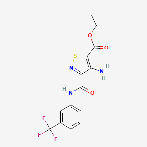 ETHYL 4-AMINO-3-{[3-(TRIFLUOROMETHYL)ANILINO]CARBONYL}-5-ISOTHIAZOLECARBOXYLATE