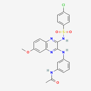 N-{3-[(3-{[(4-chlorophenyl)sulfonyl]amino}-7-methoxy-2-quinoxalinyl)amino]phenyl}acetamide