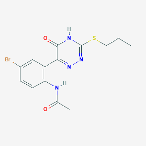 N-{4-bromo-2-[5-hydroxy-3-(propylthio)-1,2,4-triazin-6-yl]phenyl}acetamide