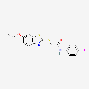 molecular formula C17H15IN2O2S2 B6101133 2-[(6-ETHOXY-13-BENZOTHIAZOL-2-YL)SULFANYL]-N-(4-IODOPHENYL)ACETAMIDE 