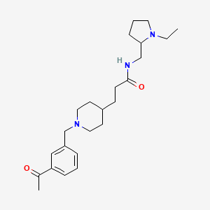 3-[1-(3-acetylbenzyl)-4-piperidinyl]-N-[(1-ethyl-2-pyrrolidinyl)methyl]propanamide