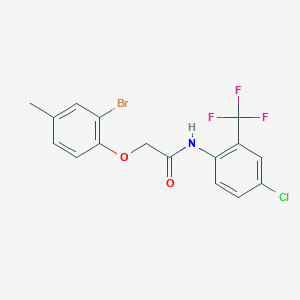 2-(2-bromo-4-methylphenoxy)-N-[4-chloro-2-(trifluoromethyl)phenyl]acetamide