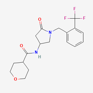 N-{5-oxo-1-[2-(trifluoromethyl)benzyl]-3-pyrrolidinyl}tetrahydro-2H-pyran-4-carboxamide