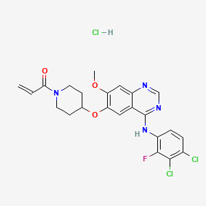 molecular formula C23H22Cl3FN4O3 B610172 Poziotinib hydrochloride CAS No. 1429757-68-5