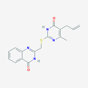 molecular formula C17H16N4O2S B6102315 2-{[(5-ALLYL-4-HYDROXY-6-METHYL-2-PYRIMIDINYL)SULFANYL]METHYL}-4-QUINAZOLINOL 