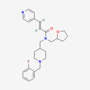 (2E)-N-{[1-(2-fluorobenzyl)-4-piperidinyl]methyl}-3-(4-pyridinyl)-N-(tetrahydro-2-furanylmethyl)acrylamide