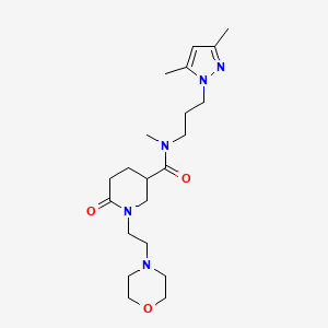 N-[3-(3,5-dimethyl-1H-pyrazol-1-yl)propyl]-N-methyl-1-[2-(4-morpholinyl)ethyl]-6-oxo-3-piperidinecarboxamide