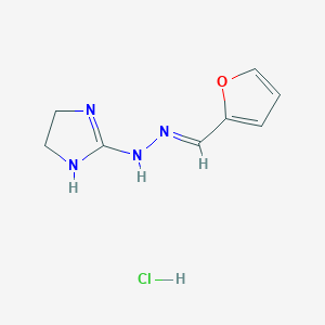 N-[(E)-furan-2-ylmethylideneamino]-4,5-dihydro-1H-imidazol-2-amine;hydrochloride