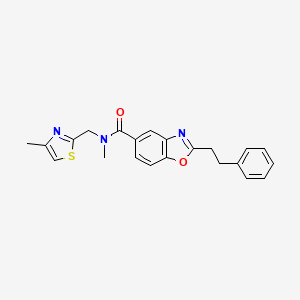 molecular formula C22H21N3O2S B6102402 N-methyl-N-[(4-methyl-1,3-thiazol-2-yl)methyl]-2-(2-phenylethyl)-1,3-benzoxazole-5-carboxamide 