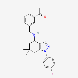 molecular formula C24H26FN3O B6102777 1-[3-({[1-(4-fluorophenyl)-6,6-dimethyl-4,5,6,7-tetrahydro-1H-indazol-4-yl]amino}methyl)phenyl]ethanone 