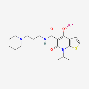 B610292 Potassium;6-oxo-5-(3-piperidin-1-ylpropylcarbamoyl)-7-propan-2-ylthieno[2,3-b]pyridin-4-olate CAS No. 869493-26-5