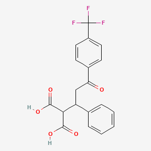molecular formula C19H15F3O5 B610294 2-[3-氧代-1-苯基-3-[4-(三氟甲基)苯基]丙基]-丙二酸 CAS No. 1221962-86-2