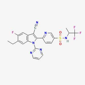 B610331 3-Pyridinesulfonamide, 6-[3-cyano-6-ethyl-5-fluoro-1-(2-pyrimidinyl)-1H-indol-2-yl]-N-[(1S)-2,2,2-trifluoro-1-methylethyl]- CAS No. 1248581-07-8