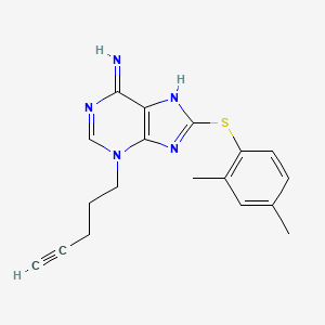 B610338 8-((2,4-Dimethylphenyl)thio)-3-(pent-4-yn-1-yl)-3H-purin-6-amine CAS No. 1454619-13-6