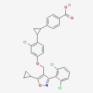 molecular formula C29H22Cl3NO4 B610343 PX-102（反式异构体） CAS No. 1268244-88-7