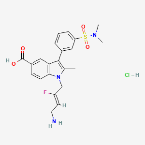 1-[(Z)-4-amino-2-fluorobut-2-enyl]-3-[3-(dimethylsulfamoyl)phenyl]-2-methylindole-5-carboxylic acid;hydrochloride