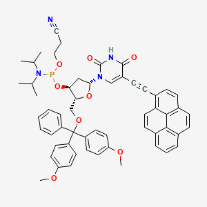 molecular formula C57H55N4O8P B610358 3-[[(2R,3S,5R)-2-[[双(4-甲氧苯基)-苯基甲氧基]甲基]-5-[2,4-二氧代-5-(2-芘-1-基乙炔基)嘧啶-1-基]氧杂环丁烷-3-基]氧基-[二(丙-2-基)氨基]膦酰]氧基丙腈 CAS No. 199920-17-7