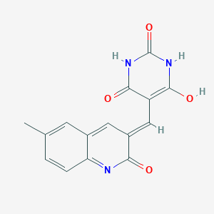 molecular formula C15H11N3O4 B6103610 5-[(2-HYDROXY-6-METHYL-3-QUINOLYL)METHYLENE]-2,4,6(1H,3H,5H)-PYRIMIDINETRIONE 