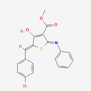 molecular formula C19H14BrNO3S B6103647 methyl (5Z)-5-[(4-bromophenyl)methylidene]-4-hydroxy-2-phenyliminothiophene-3-carboxylate 