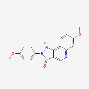 molecular formula C18H15N3O3 B610368 2,5-二氢-7-甲氧基-2-(4-甲氧基苯基)-3H-吡唑并[4,3-c]喹啉-3-酮 CAS No. 164025-44-9