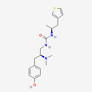molecular formula C19H27N3O2S B610369 1-((S)-2-(dimethylamino)-3-(4-hydroxyphenyl)propyl)-3-((S)-1-(thiophen-3-yl)propan-2-yl)urea CAS No. 1997387-43-5