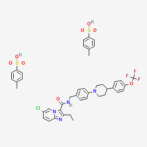 molecular formula C43H44ClF3N4O8S2 B610371 Q-203 二甲苯磺酸酯 CAS No. 1566517-83-6