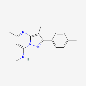 molecular formula C16H18N4 B6103749 N,3,5-trimethyl-2-(4-methylphenyl)pyrazolo[1,5-a]pyrimidin-7-amine 