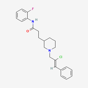 molecular formula C23H26ClFN2O B6103801 3-{1-[(2Z)-2-chloro-3-phenyl-2-propen-1-yl]-3-piperidinyl}-N-(2-fluorophenyl)propanamide 