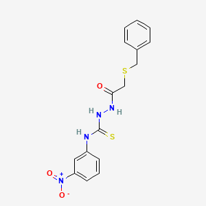 molecular formula C16H16N4O3S2 B6103835 2-[(benzylthio)acetyl]-N-(3-nitrophenyl)hydrazinecarbothioamide 