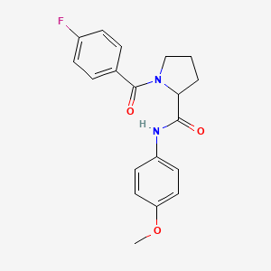 molecular formula C19H19FN2O3 B6103842 1-(4-fluorobenzoyl)-N-(4-methoxyphenyl)prolinamide 