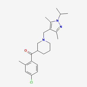 molecular formula C22H30ClN3O B6103848 (4-chloro-2-methylphenyl){1-[(1-isopropyl-3,5-dimethyl-1H-pyrazol-4-yl)methyl]-3-piperidinyl}methanone 