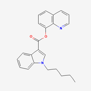 molecular formula C23H22N2O2 B610390 Quinolin-8-yl 1-pentyl-1H-indole-3-carboxylate CAS No. 1400742-17-7
